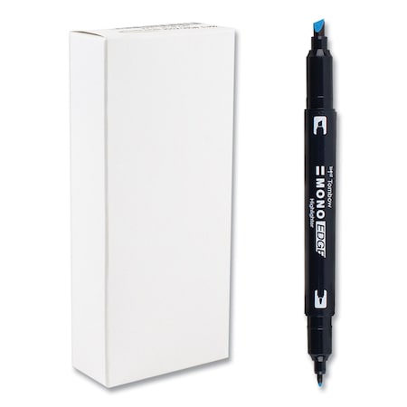 Tombow Mono Highlighters, Skyblue Ink, Bullet/Chisel Tip, Skyblue Barrel, 10PK 56413